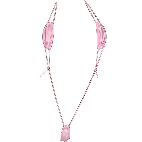 Womens Lingerie Sexy Japanese Girl Bikini Anime Bra and Panty Set Suspender Babydoll - Pink