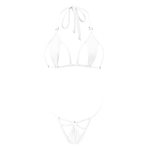 SHERRYLO Micro Bikini Sexy Mini Bikinis Slutty Exotic Bathing Suit for Women Women's Swimsuit - One Size - 1690-white