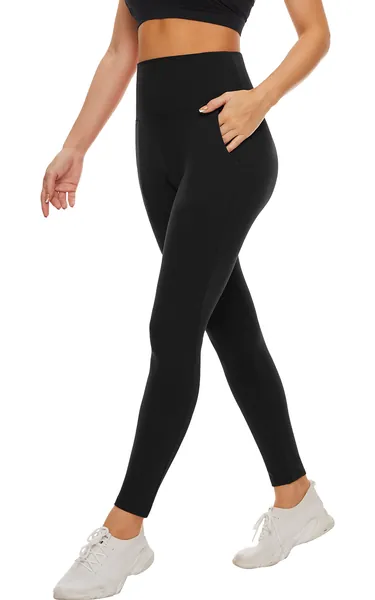 Buttery Soft Leggings for Women - High Waisted Tummy Control No See Through Workout Yoga Pants - 1-black (With Pockets) Small-Medium