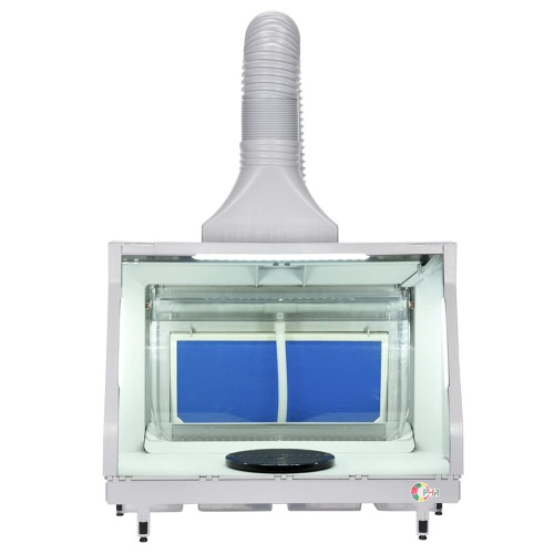 OPHIR Upgraded Water Curtain Airbrush Spray Booth, Spray Paint Booth for Airbrushing with Filter LED Lights for Model, Shoes,Crafts, T-Shirt, Cake & Hobbies - AC137LED with 3 Fans & Water Curtain