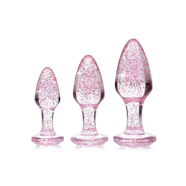 Booty Sparks Pink Glitter Gem Anal Plug Set - Anal Toys | Adam & Eve