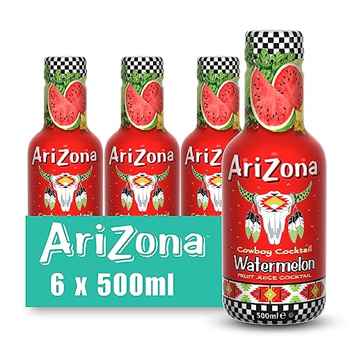 Arizona Watermelon, Pack of 6 x 500ml PET Bottles, Delicious Fruit Juice Drink, No Artificial Flavours, No Artificial Preservatives - Watermelon - 6 x 500ml