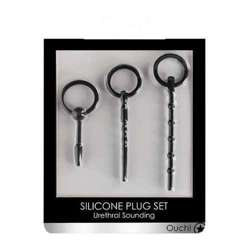 Shots Ouch Urethral Sounding Plug Set - Black