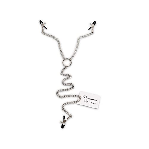 My Bondage Store Adjustable Nipple Clamps Clit Clamp Vagina Chain Screw Set Sex Toys Naughty Bondage BDSM Silver