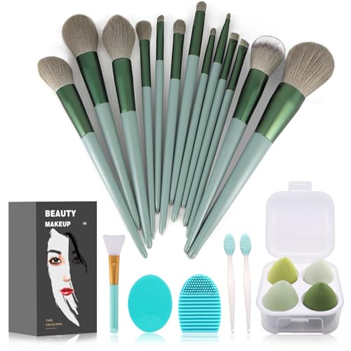 Koccido Makeup Brushes 22 Pcs Makeup Kit,Foundation Brush Eyeshadow Brush Make up Brushes Set (Green, 22 Piece Set) - 22 Piece Set - Green