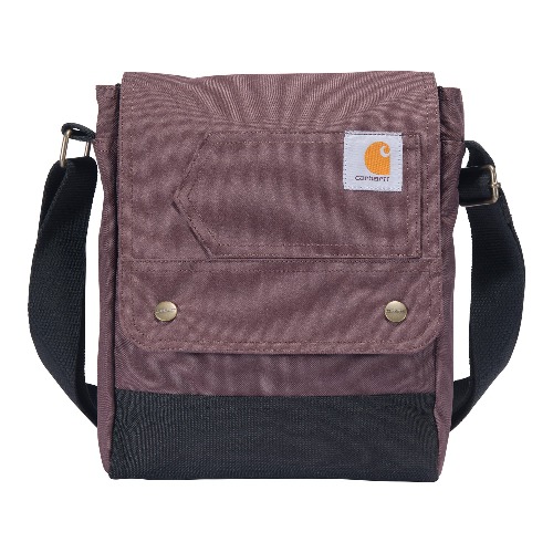 Carhartt Women's, Durable, Adjustable Crossbody Bag with Flap Over Snap Closure, Wine - Wine