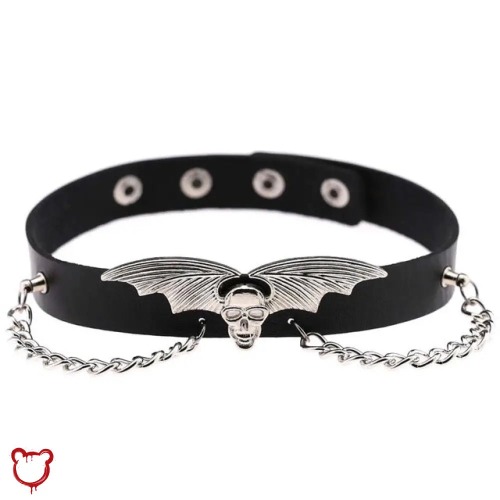 Skull Bat Choker (Black) - Accessories