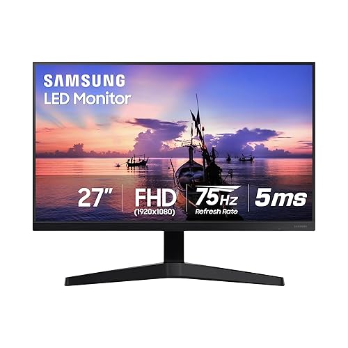 Samsung 27' T35F Series FHD 1080p Computer Monitor, 75Hz, IPS Panel, HDMI, VGA (D-Sub), AMD FreeSync, Wall Mountable, Game Mode, 3-Sided Border-Less, Eye Care, LF27T350FHNXZA - 27-inch