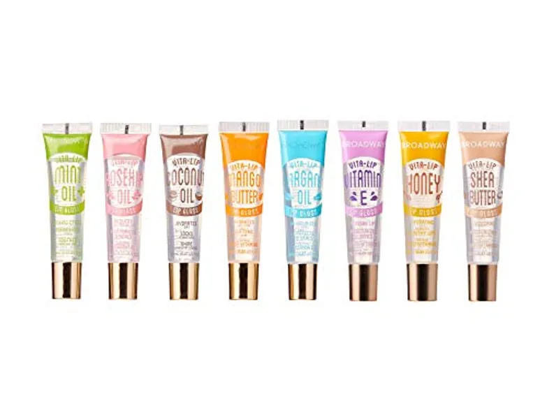Ruby Kisses Broadway Vita-Lip Clear Lip Gloss - Moisturizing, Hydrating, Nourishing with Mint, Rosehip, Coconut, Mango, Argan, Honey & Shea