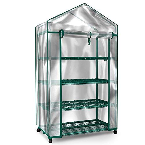 Green House HC-4201 Mini Greenhouse-4-Tier Indoor Outdoor Sturdy Portable Shelves-Grow Pla - 