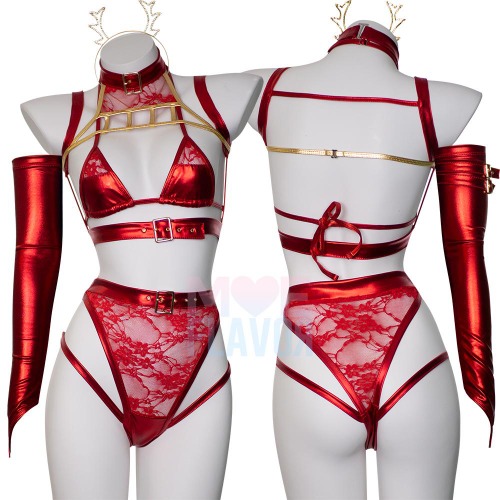 Red Metallic Holiday Sleigh - 2XL/3XL / Red