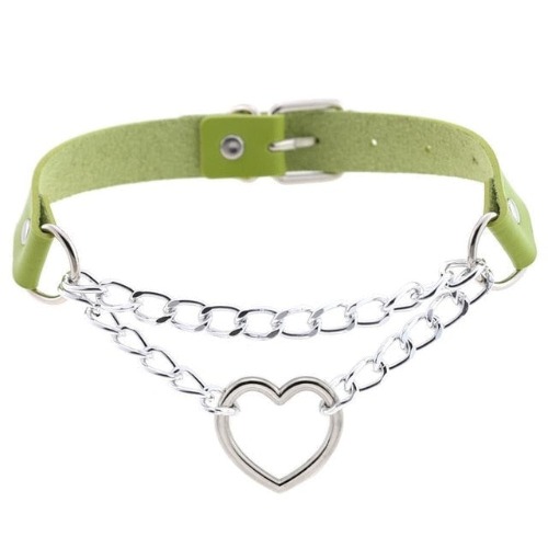 Chained Valentine Choker (15 Colors) - Green