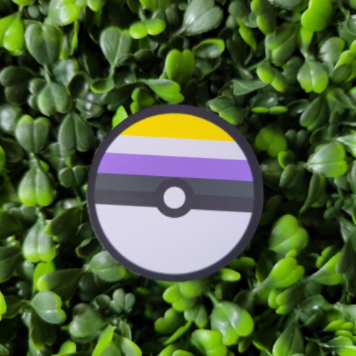 Pride Pokeball Sticker - Non Binary