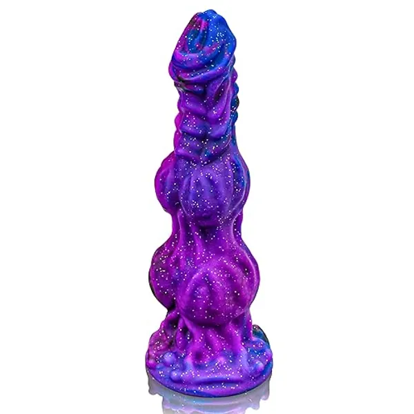 9.6" Monster Dildo Fantasy Horse Dildo with 2 Big Knots, Huge Dildo Thick Anal Dildo with Strong Suction Cup, Dragon Dildo Dog Knot Dildo for Women Sex, Anal Toys for Men Gay, Adult Toys for Women Men - Purple