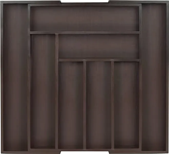 Utopia Kitchen Expandable Bamboo Drawer Organizer for Kitchen Utensils, Flatware, and Cutlery, Silverware Holder and Tray, Brown, 8 Compartments