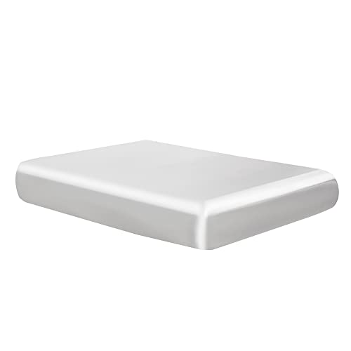 DuShow Fitted Sheet-Deep Pocket Satin Silky Bed Sheet,Breathable Soft and Comfortable-Wrinkle,Fade,Satin and Abrasion Resistant(Single,White) - White - Single