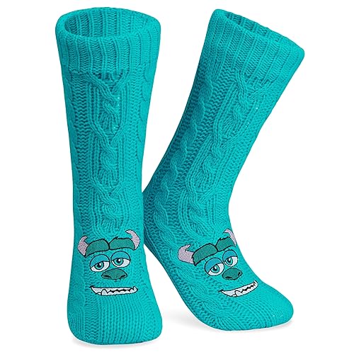 Disney Calcetines de Estar por Casa Mujer Calcetines Antideslizante Mujer - Turquesa Sully