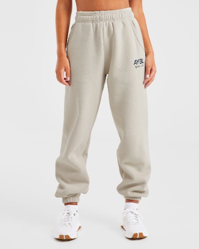 AYBL Sports Club Oversized Joggers - Sand/Navy | S